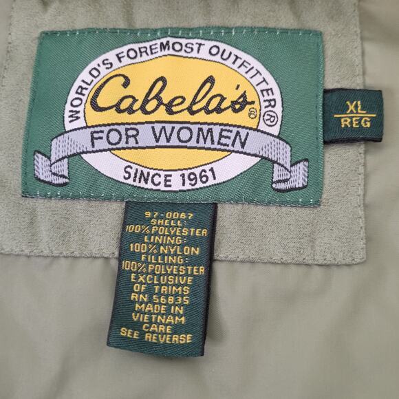 Cabela's Womens Quilted Button Up Vest Size XL/REG Sage‎ Green - Picture 4 of 10